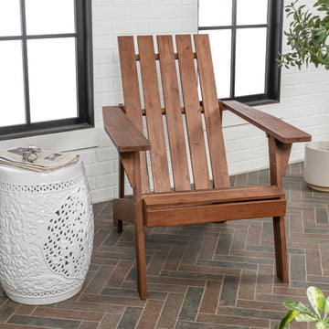 Irving Outdoor Patio Modern Acacia Wood Adirondack Chair - JONATHAN Y